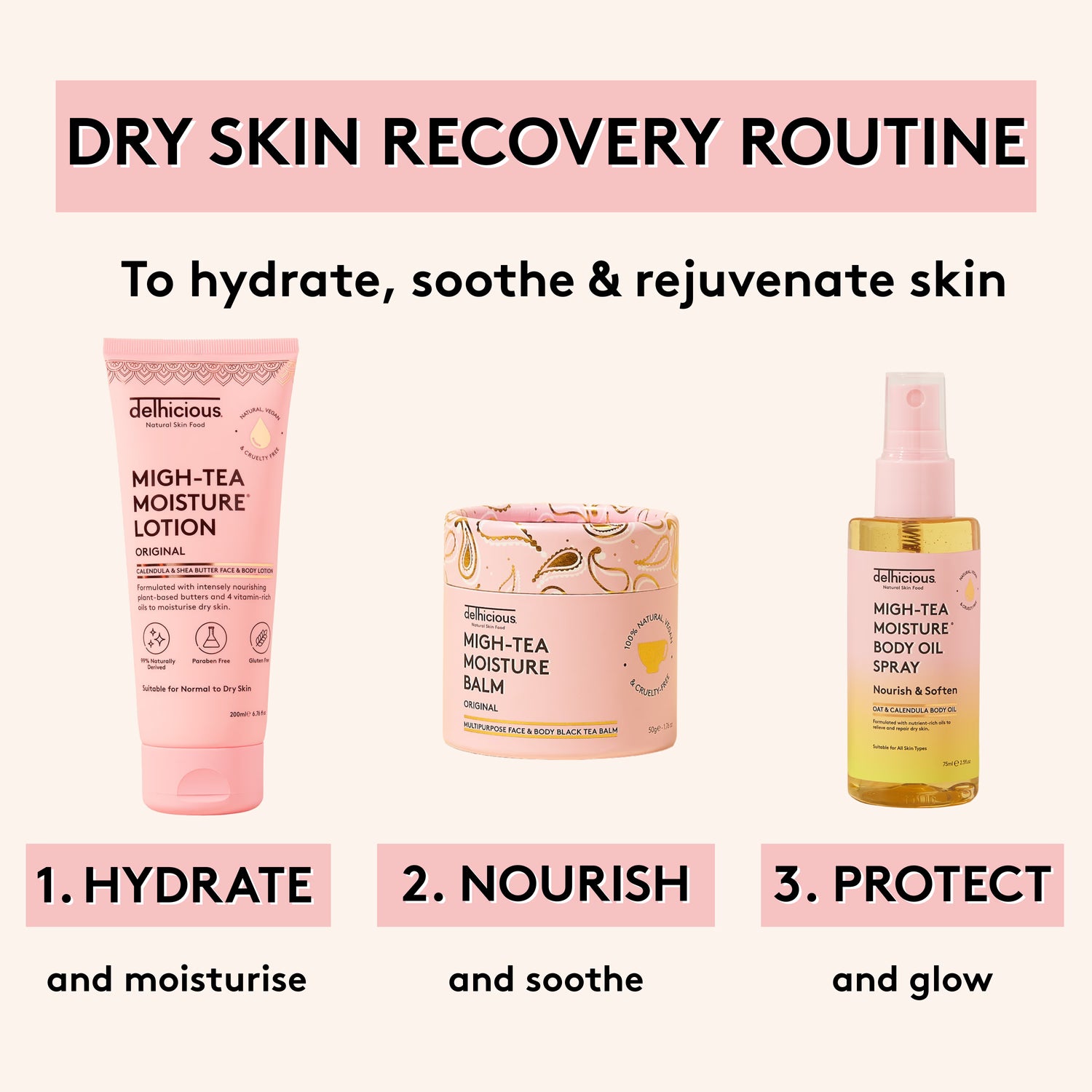 Delhicious Migh-Tea skin recovery balm 50g (British brand)