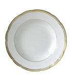 Bernardaud porcelain soup bowl with gold-tone rims, 22.5cm diameter - British product