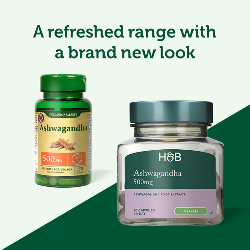 Holland & Barrett Ashwagandha 500mg 30 Capsules, UK version