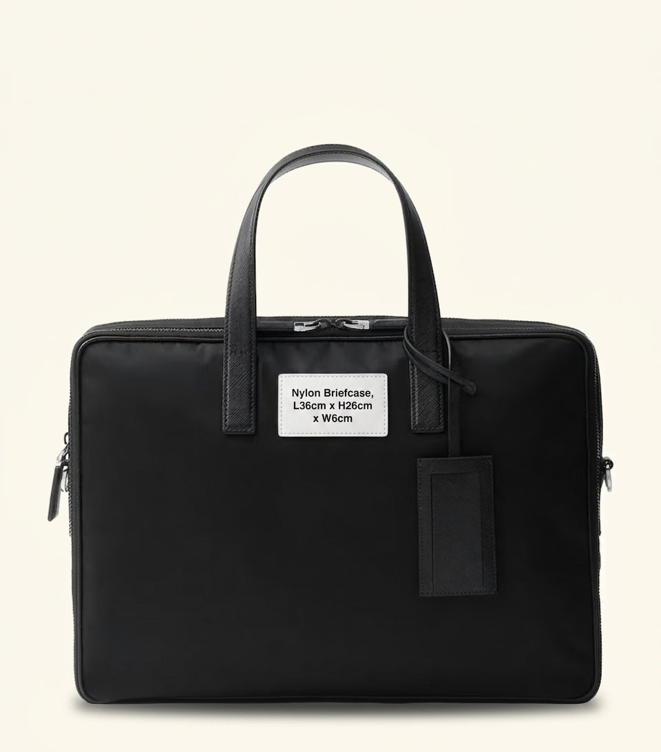 Prada Re-Nylon Saffiano Leder Aktentasche, britische Version