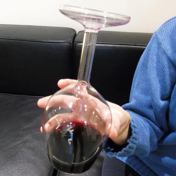 Upside Down Wine Glass 375ml GOODS Superdrug   