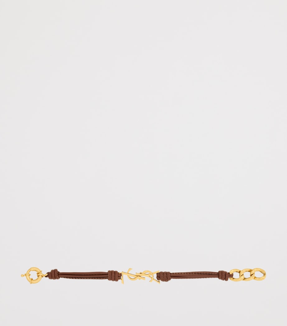 Saint Laurent Cassandre leather bracelet, UK version