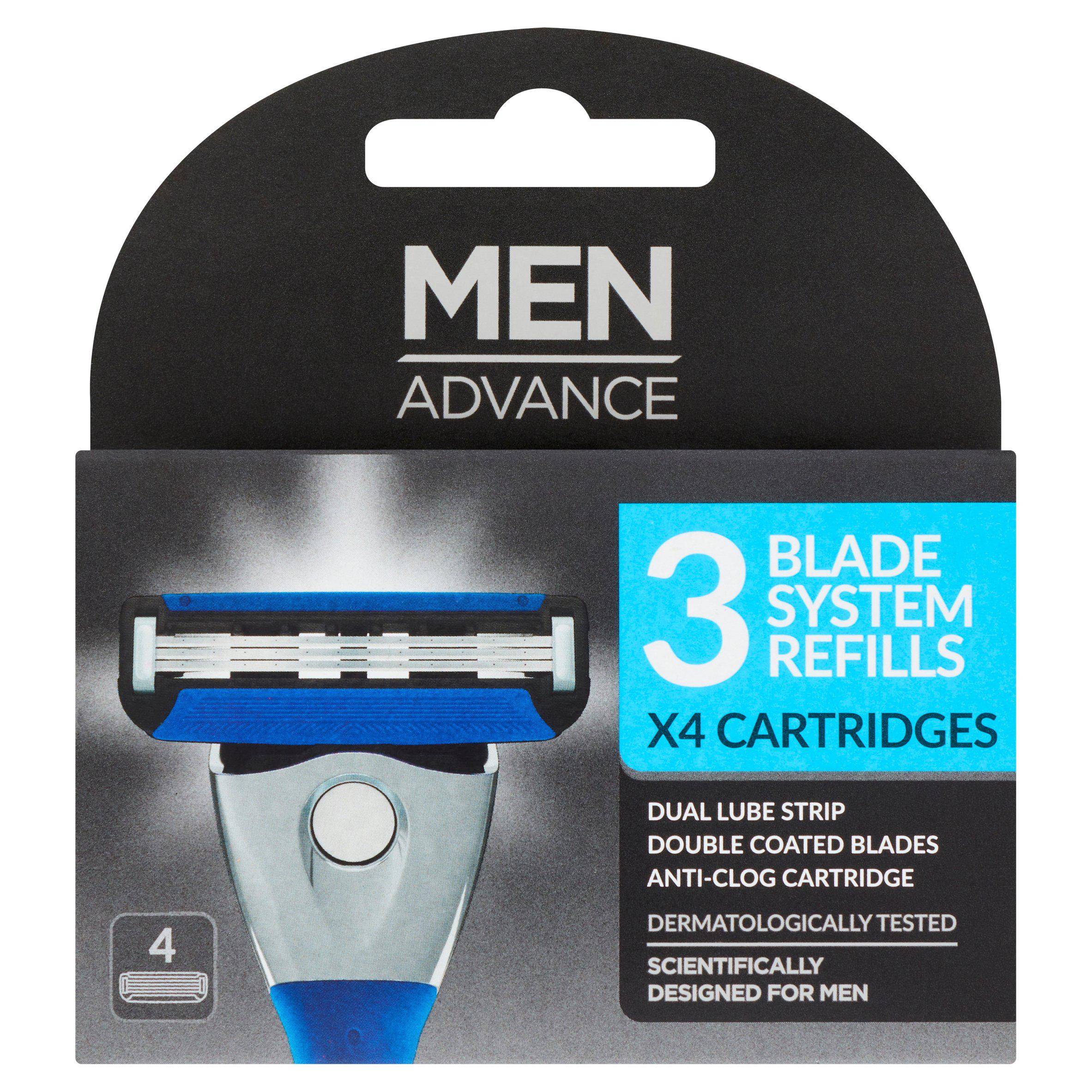 Sainsbury's Men Advance 3 Blade Refill x4 GOODS Sainsburys   