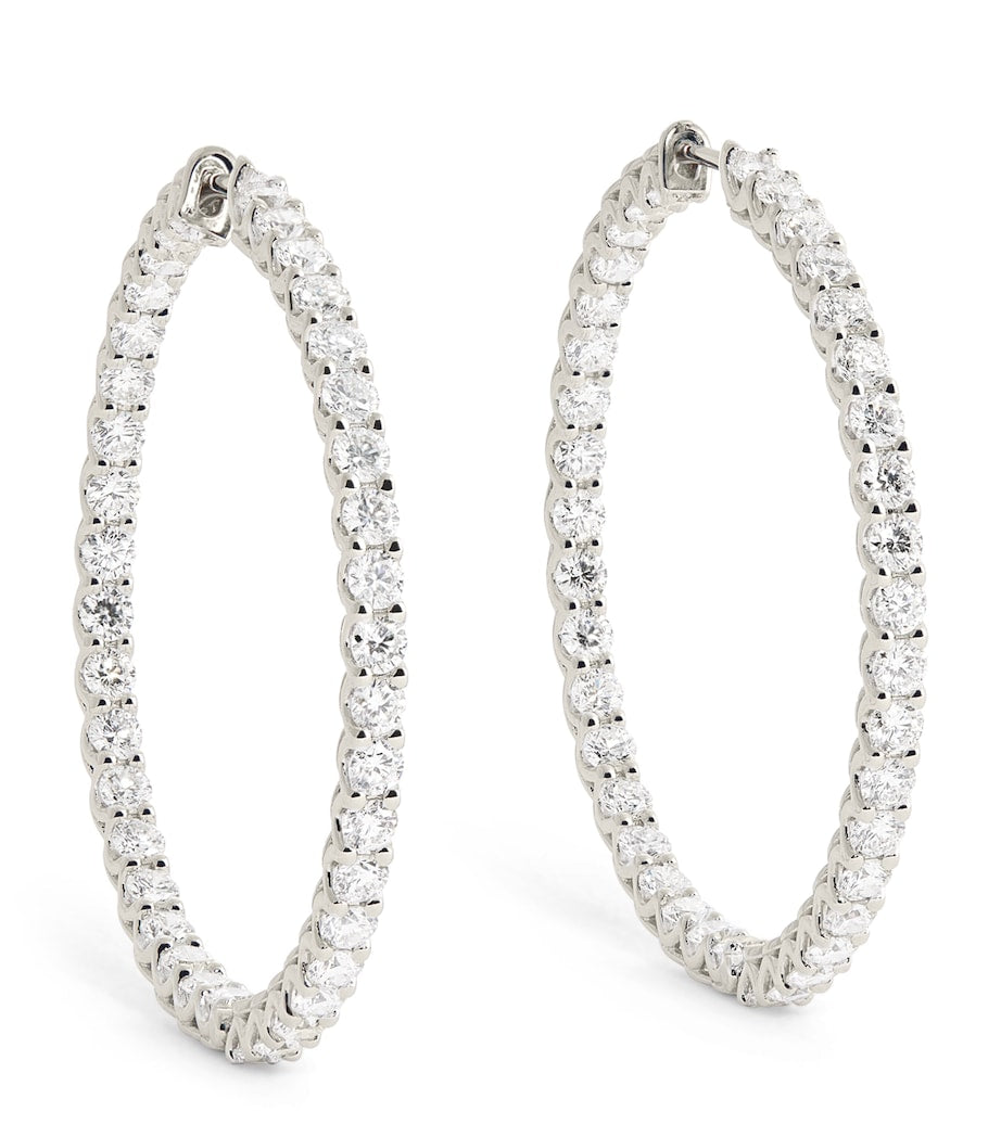 Harrods white gold diamond hoop earrings 5.84ctw, UK version