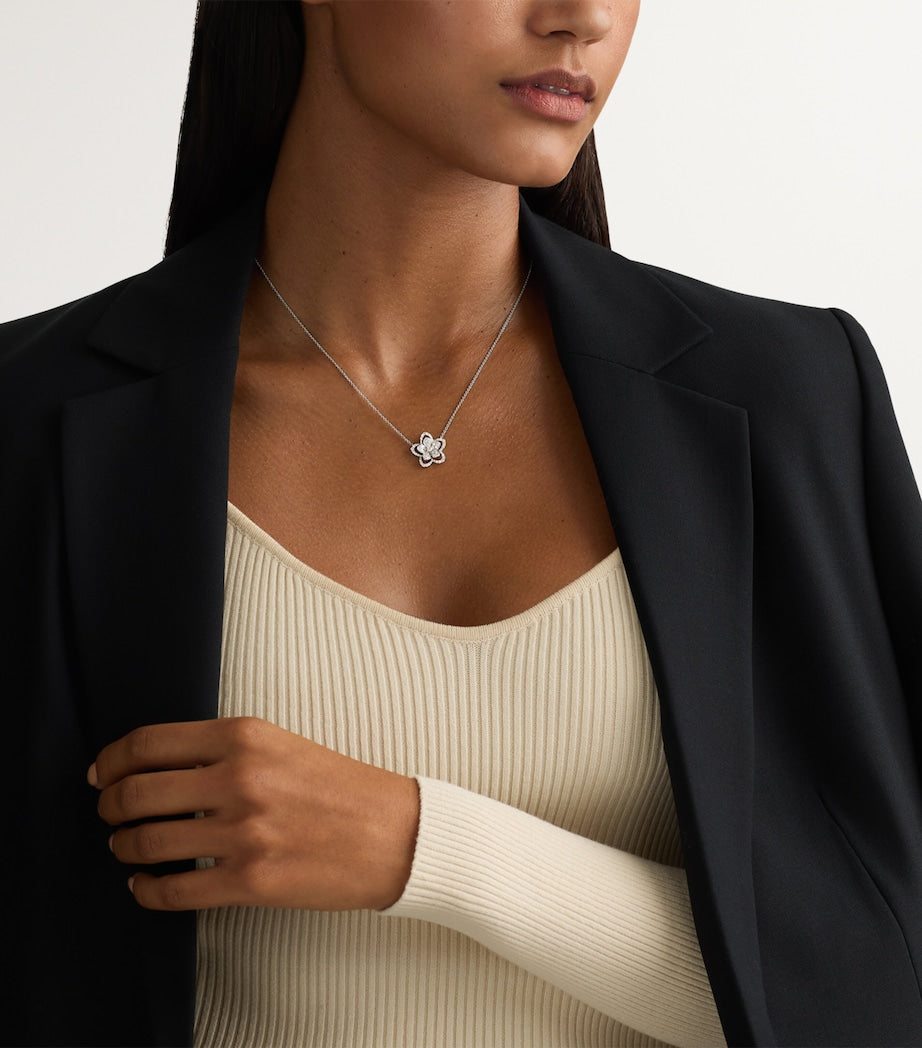 Graff Wild Flower white gold diamond necklace, imported from the UK