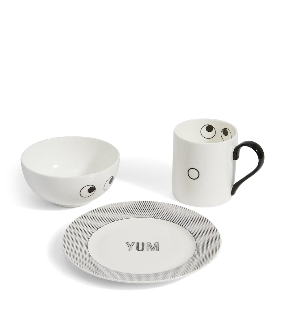 Anya Hindmarch Ceramic Eyes Mug, Bowl and Plate Set