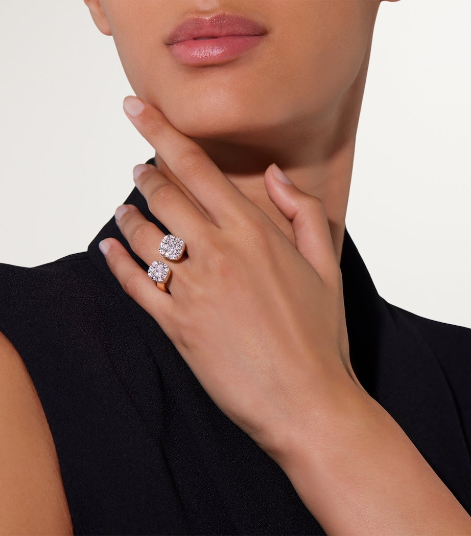 Pomellato Nudo mixed gold diamond ring (British brand)