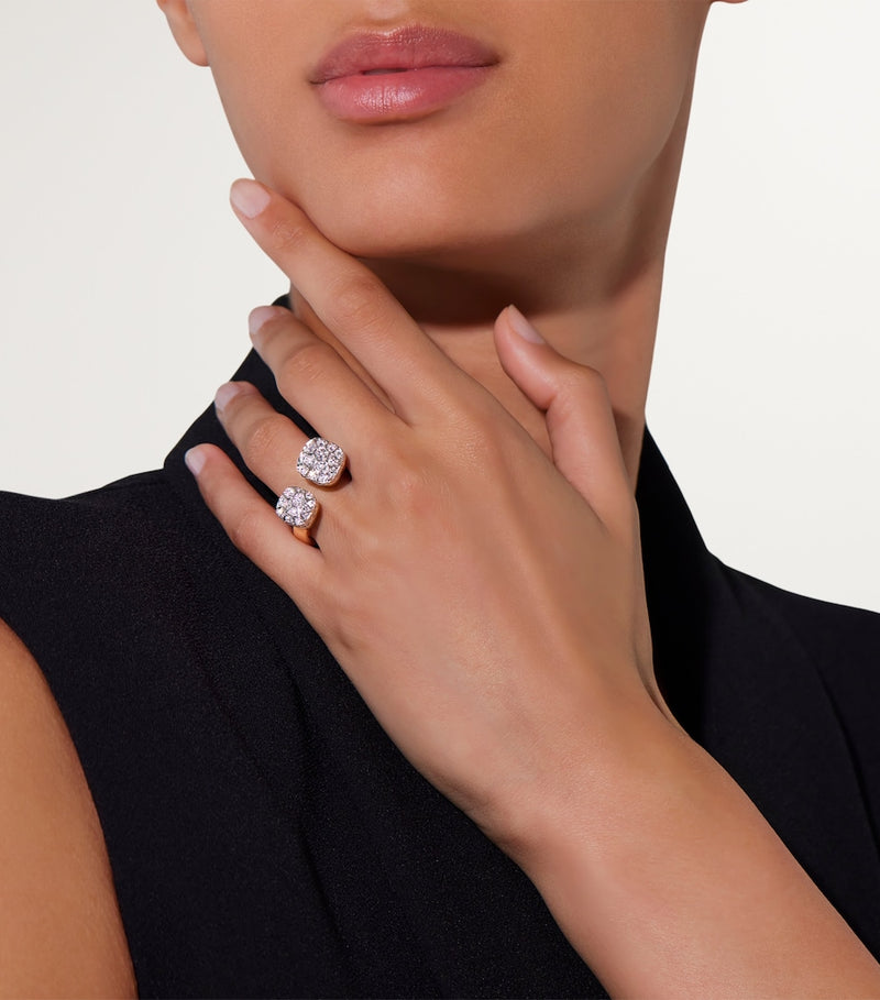 Pomellato Nudo mixed gold diamond ring (British brand)
