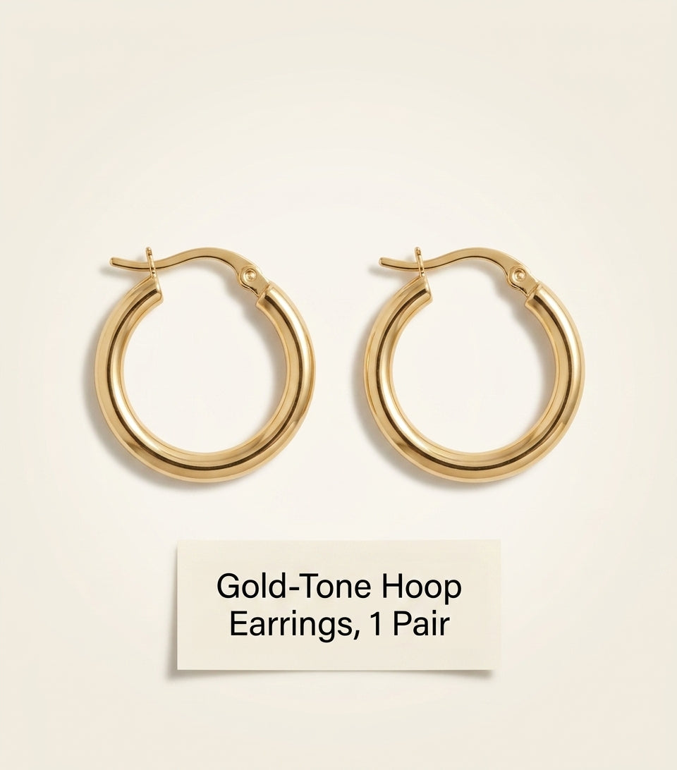 Balenciaga B hoop earrings gold tone brass - British product