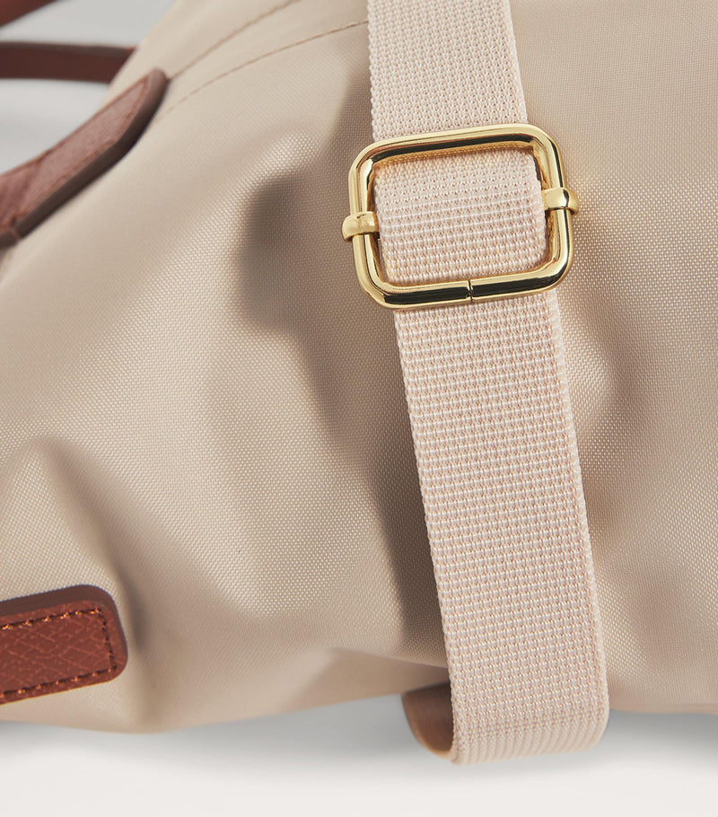 Harrods tote bag made from recycled nylon and leather, imported from the UK
