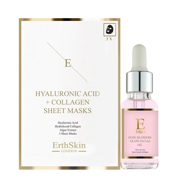 Erth Skin London rose oil set, collagen masks, imported from the UK