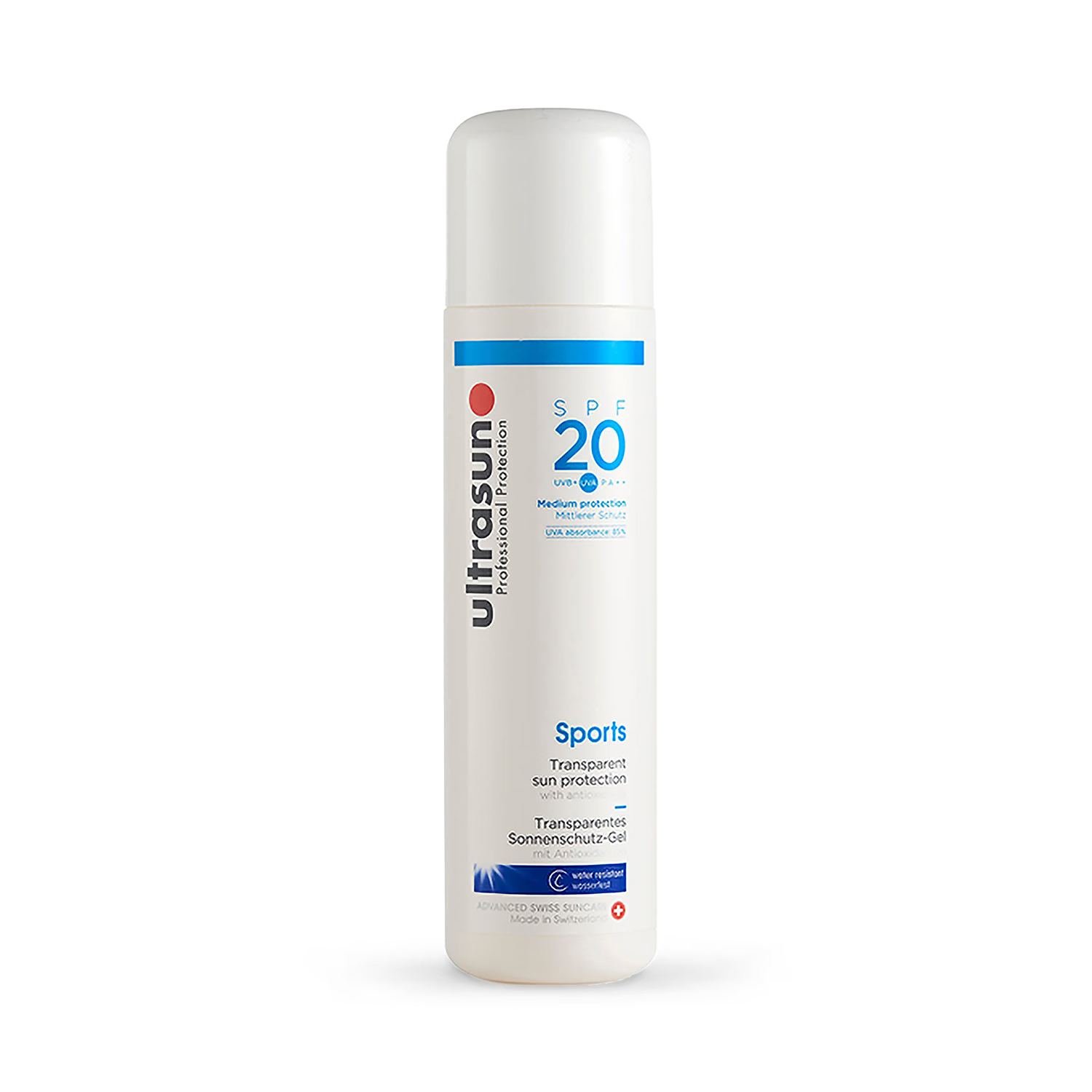 Ultrasun sports gel sunscreen SPF 20 200ml, imported from the UK
