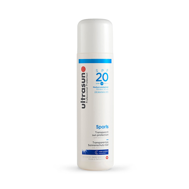 Ultrasun sports gel sunscreen SPF 20 200ml, imported from the UK