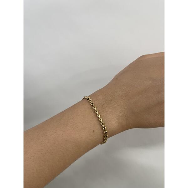 SVNX gold heart link bracelet in stainless steel - British product