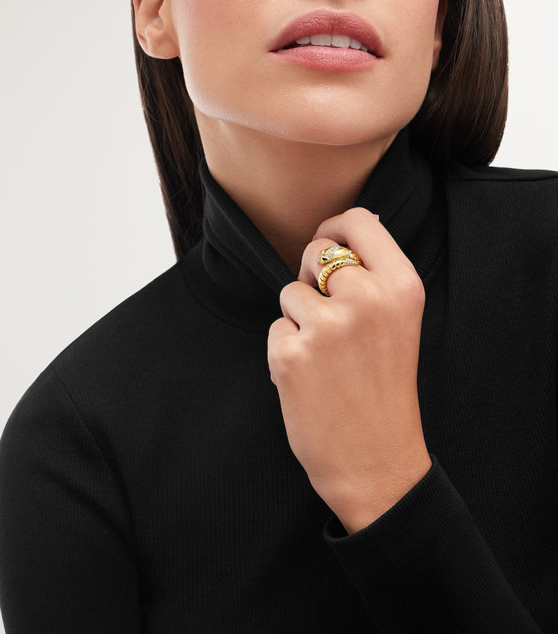 Bvlgari Serpenti yellow gold diamond ring - British product