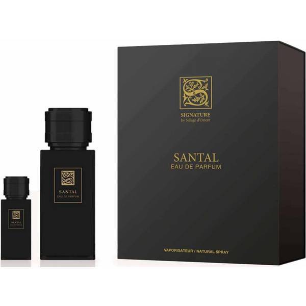 Signature Santal perfume set with travel spray 100ml and 15ml - British product