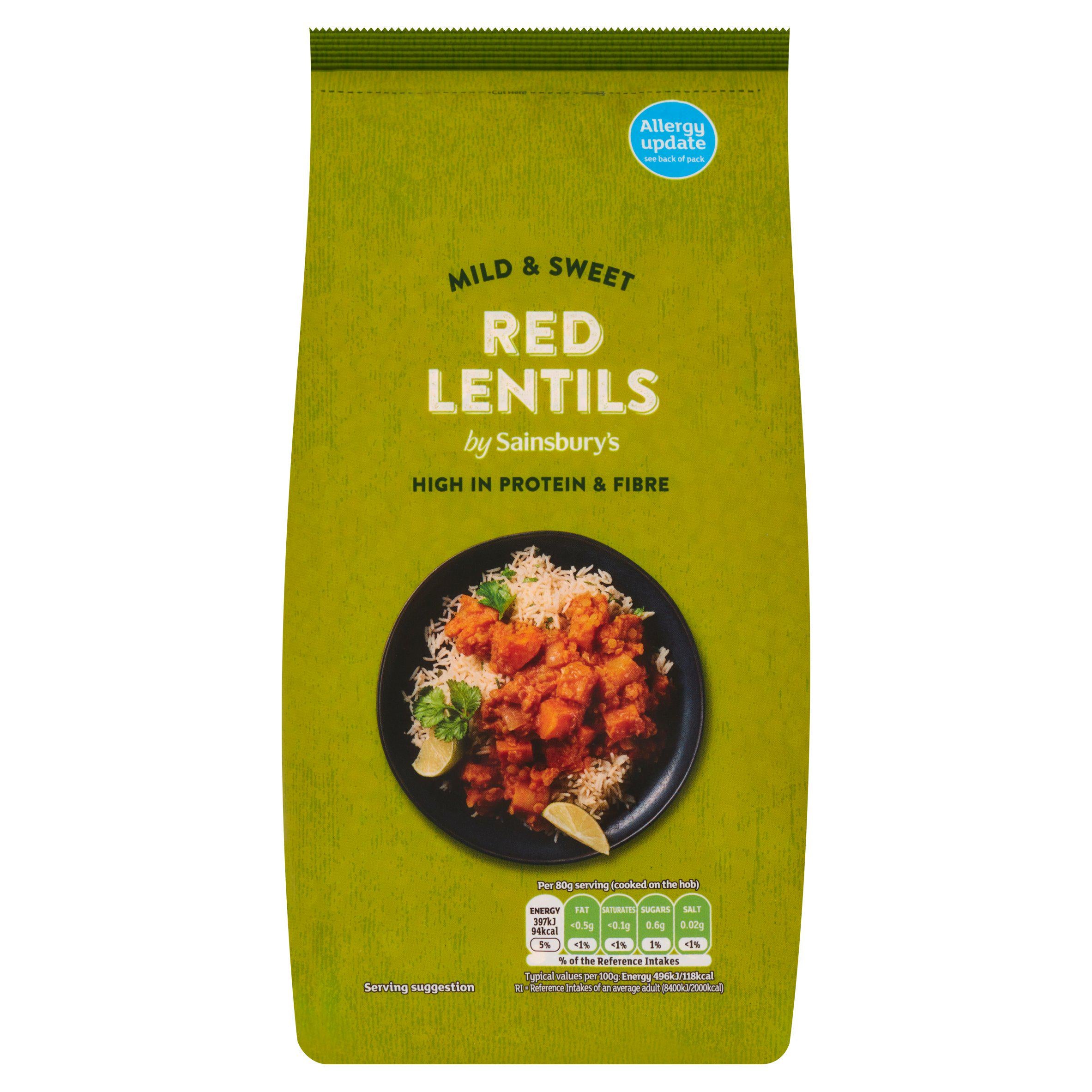 Sainsbury's Red Lentils 1kg Pulses & beans Sainsburys   