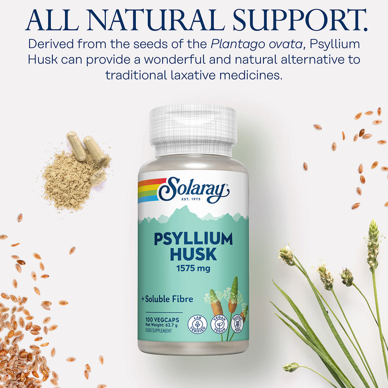 Solaray psyllium husk 1575mg capsules 100 count (British brand)