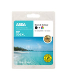 ASDA HP302XL Black & Colour Ink Cartridge General Household ASDA   