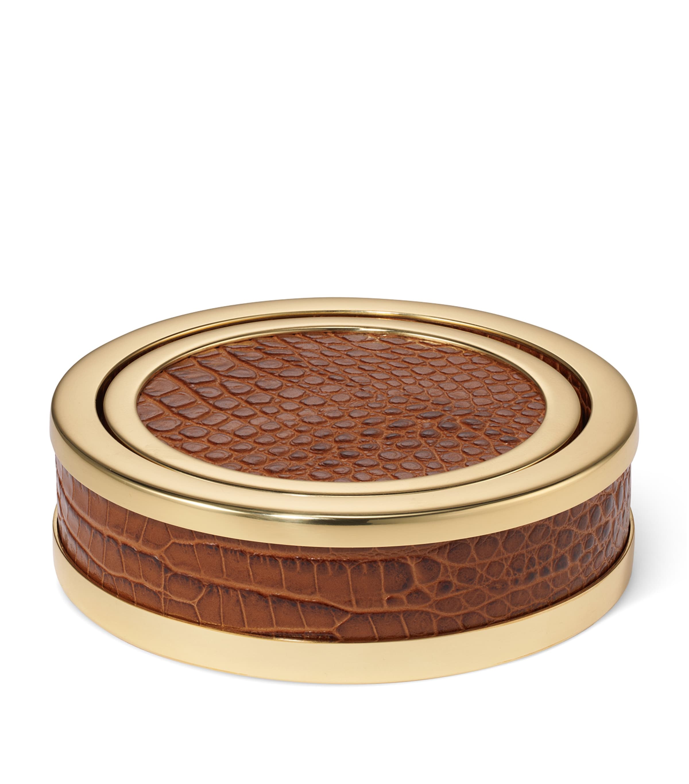 Aerin set of 4 leather classic coasters - British product