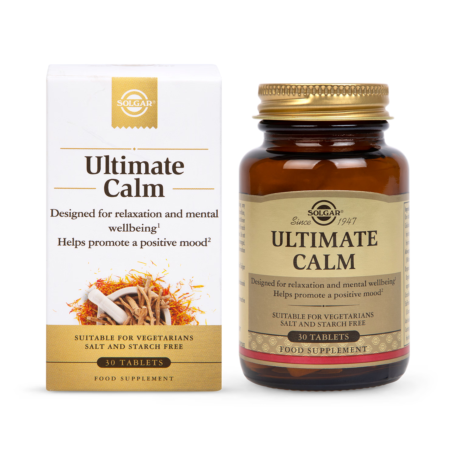 Ashwagandha and Saffron Botanical Relaxation Supplement 30 Tablets