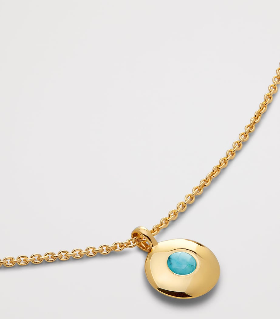 Monica Vinader gold vermeil turquoise birthstone necklace, UK version