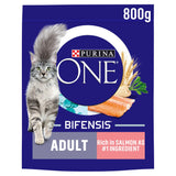 Purina One Adult Dry Cat Food Salmon & Wholegrain 800g