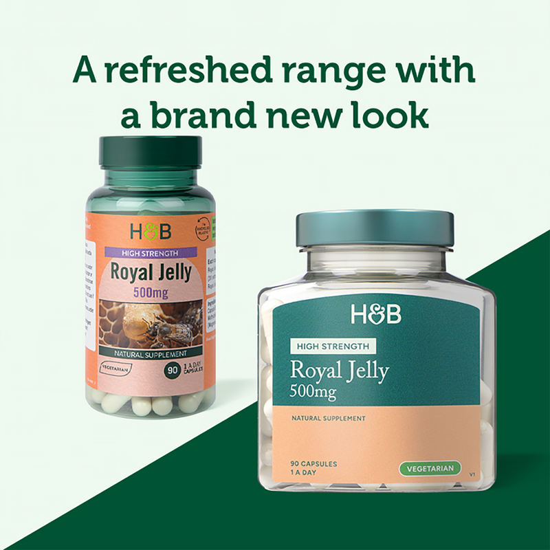 Holland & Barrett Royal Jelly 500mg 90 Capsules, UK version