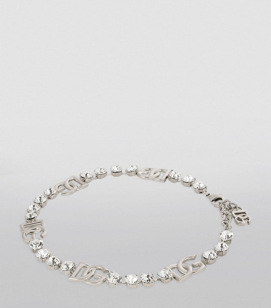 Dolce&Gabbana crystal-embellished DG necklace, imported from the UK
