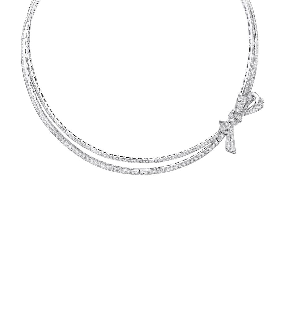 Graff white gold diamond bow necklace, UK version