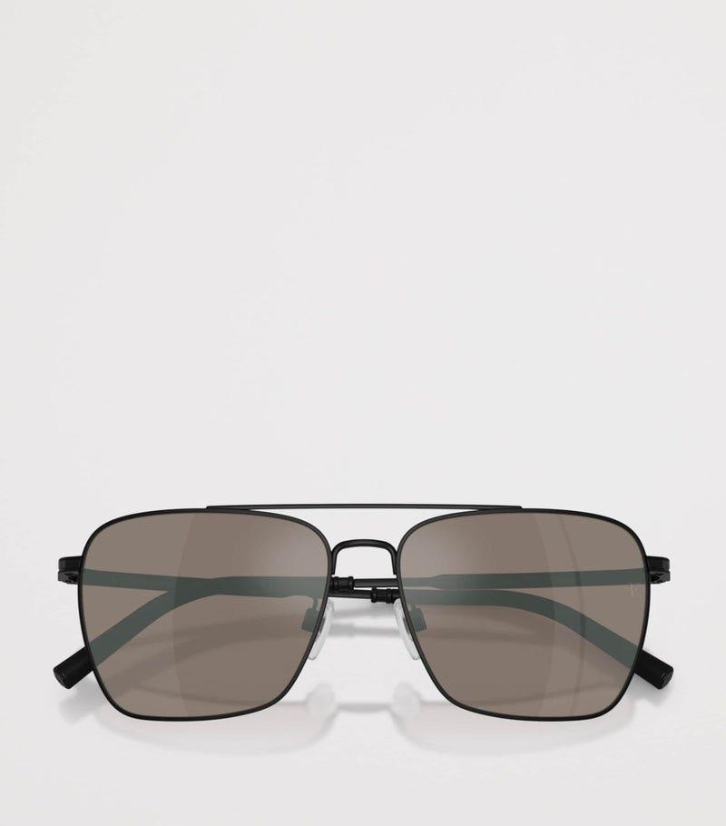 Oliver Peoples R-15 Square Metall-Sonnenbrille, UK Version
