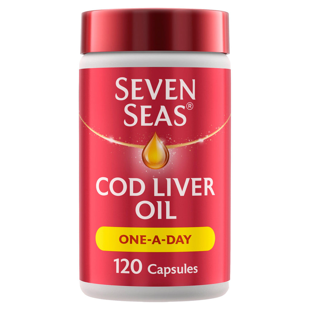 Seven Seas Cod Liver Oil One A Day Omega-3 Fish Oil & Vitamin D 120 Caps