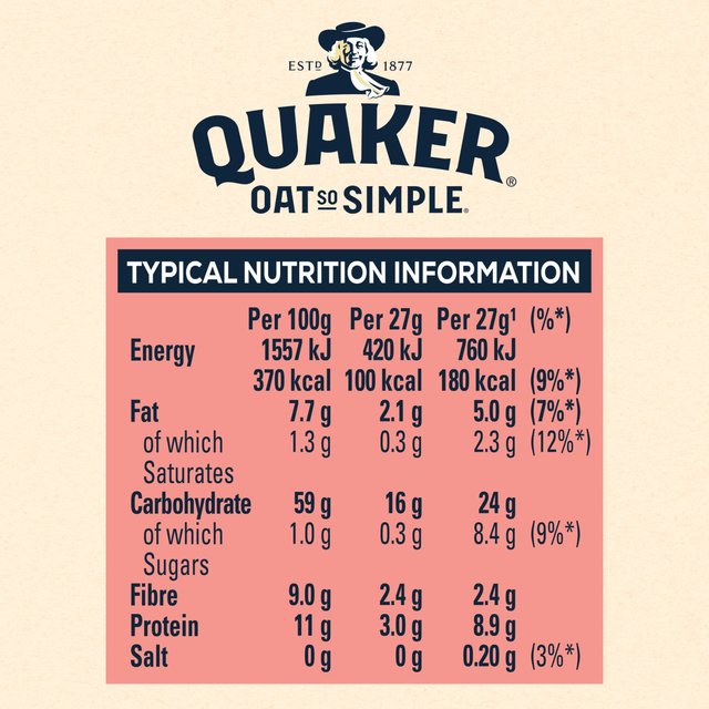 Quaker Oat So Simple Original Porridge Sachets Cereal   10 per pack Cereals M&S   