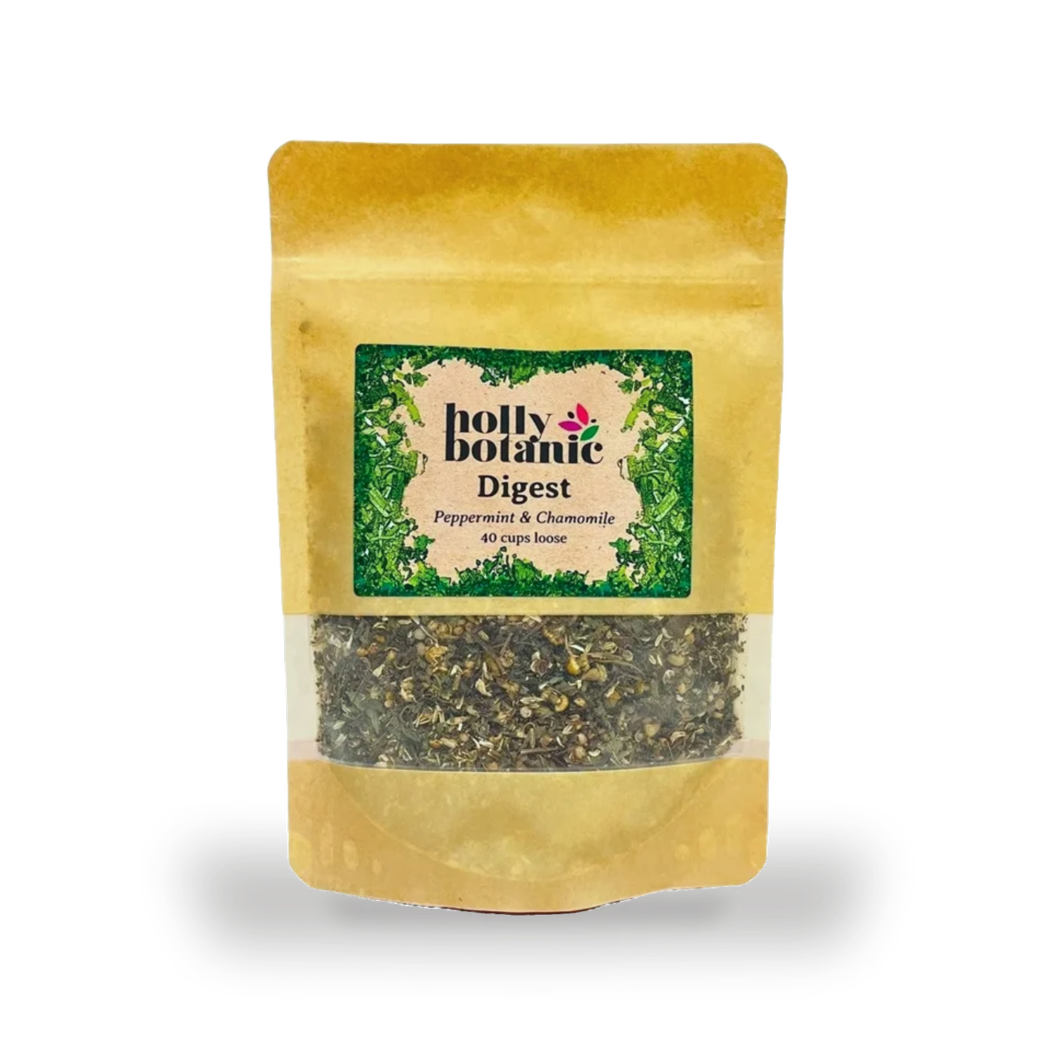 Holly Botanic digestive tisane peppermint chamomile 40 cup loose (British brand)