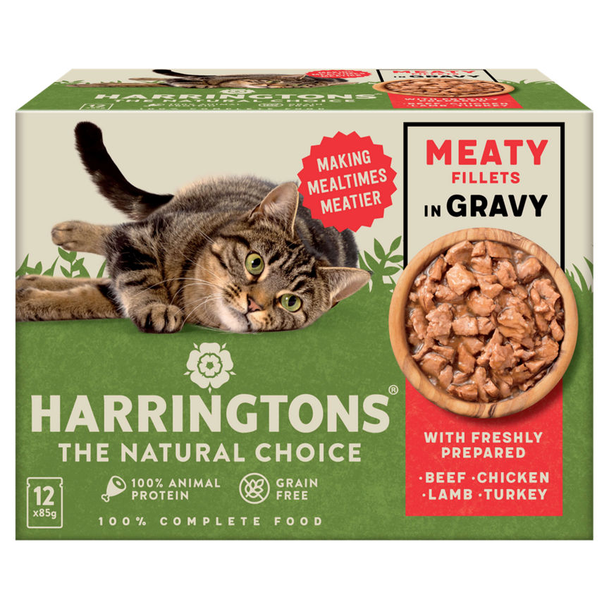 Harringtons Meaty in Gravy Wet Adult Cat Food Multipack Cat Food & Accessories ASDA   