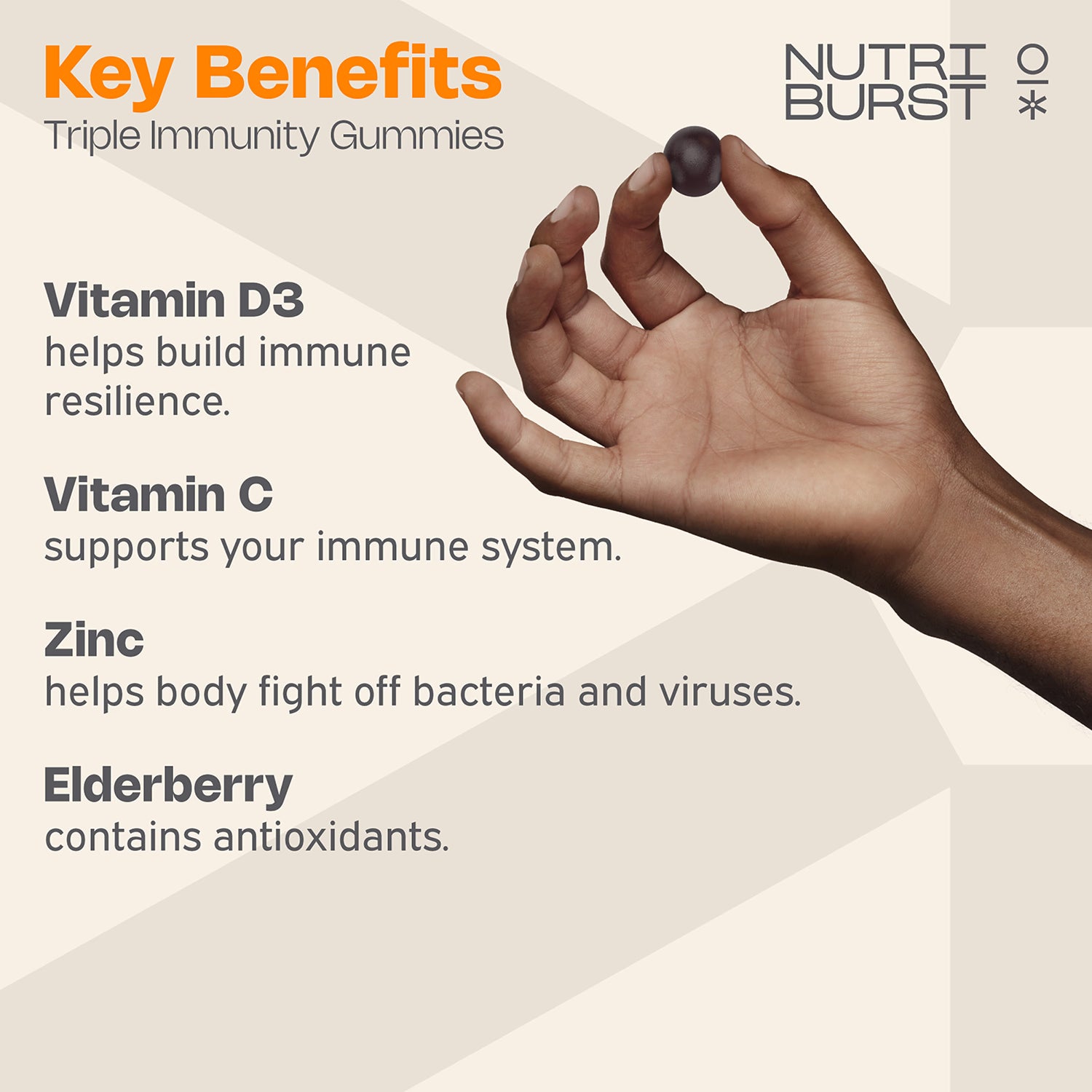 Nutriburst Triple Immunity gummies 60 gummies, UK version