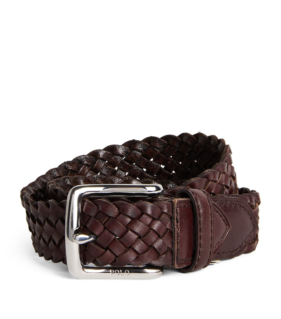 Ralph Lauren kids leather woven belt 3cm - British product