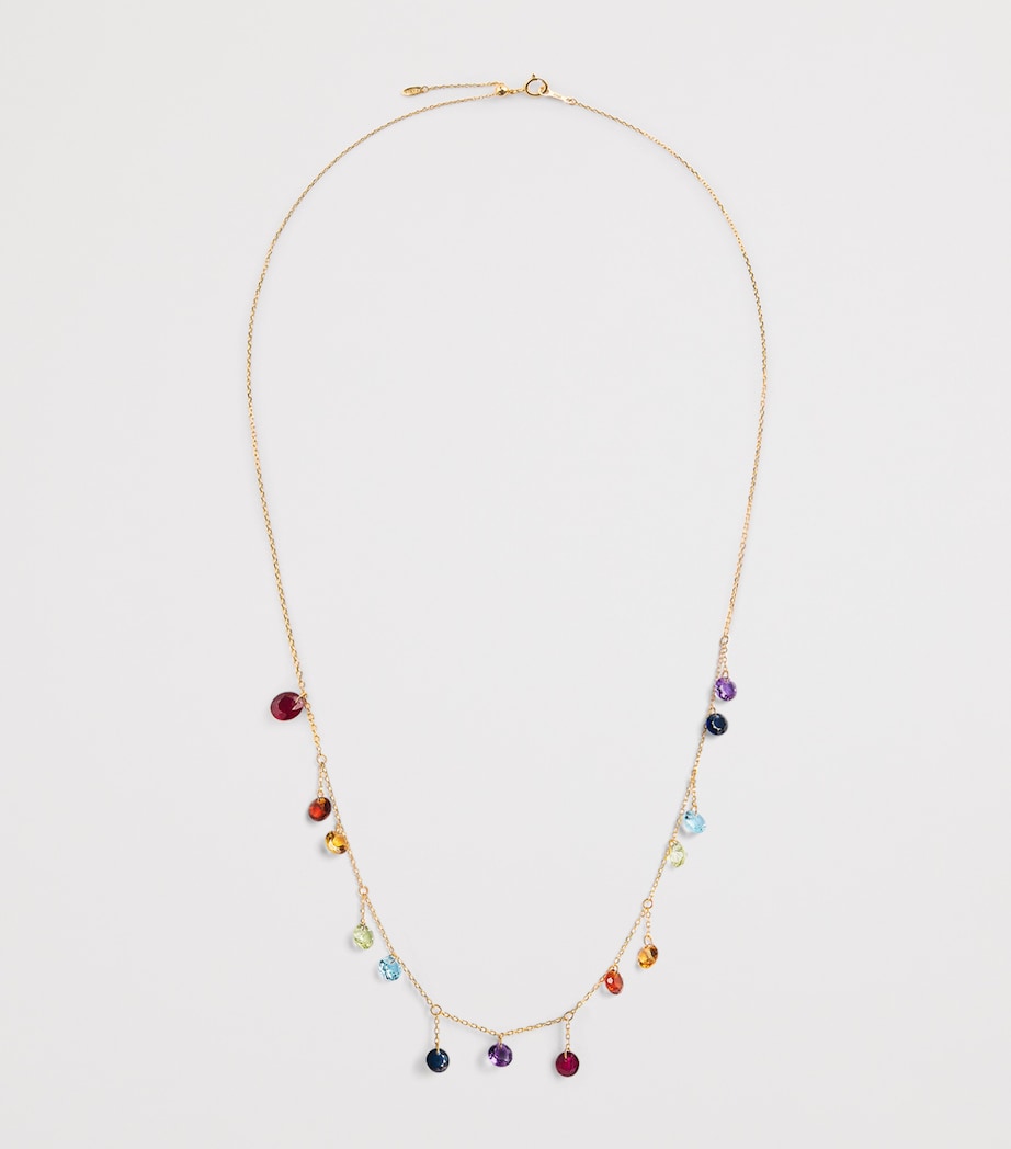 Persée fourteen chakra necklace yellow gold multicoloured gemstones - British product