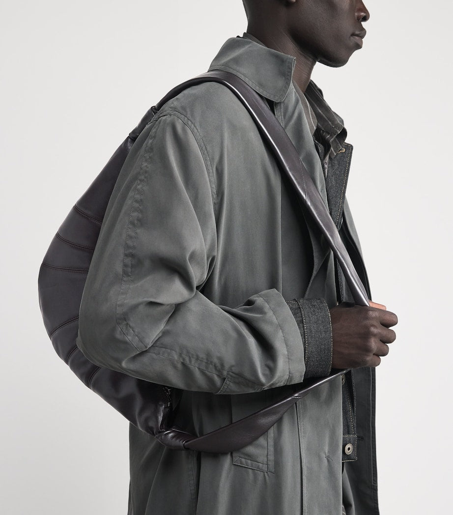 Lemaire medium grained leather croissant shoulder bag (British brand)