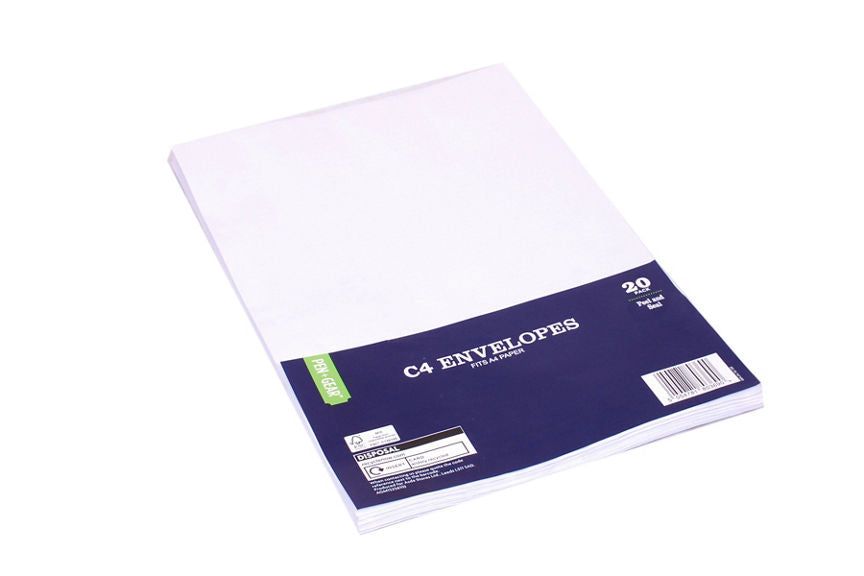 Pen & Gear C4 White Envelope 20 Pack