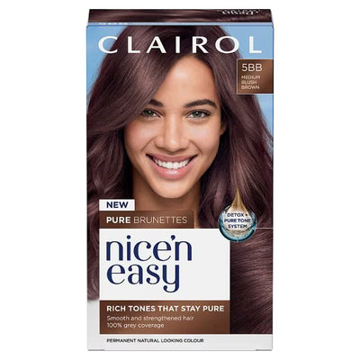 Superdrug Clairol Nice'n Easy Pure Brunettes Permanent Hair Dye Med Blush Brown- Buy online at McGrocer