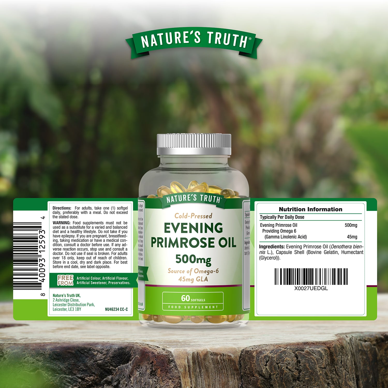 Nature's Truth evening primrose oil 500mg softgels - British product