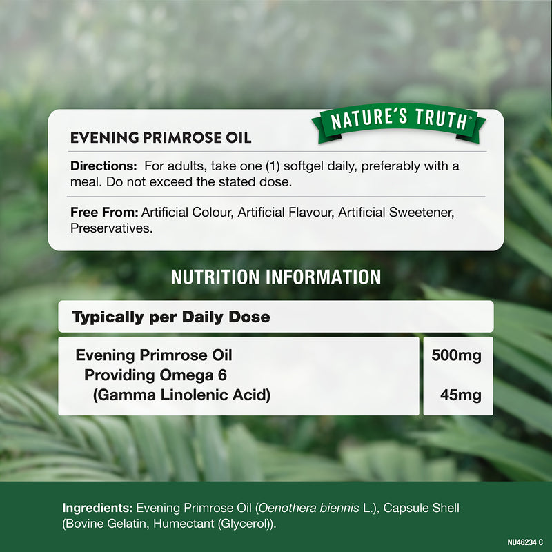 Nature's Truth evening primrose oil 500mg softgels - British product