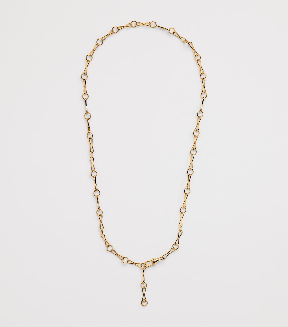 Azlee yellow gold chain necklace large motif, imported from the UK