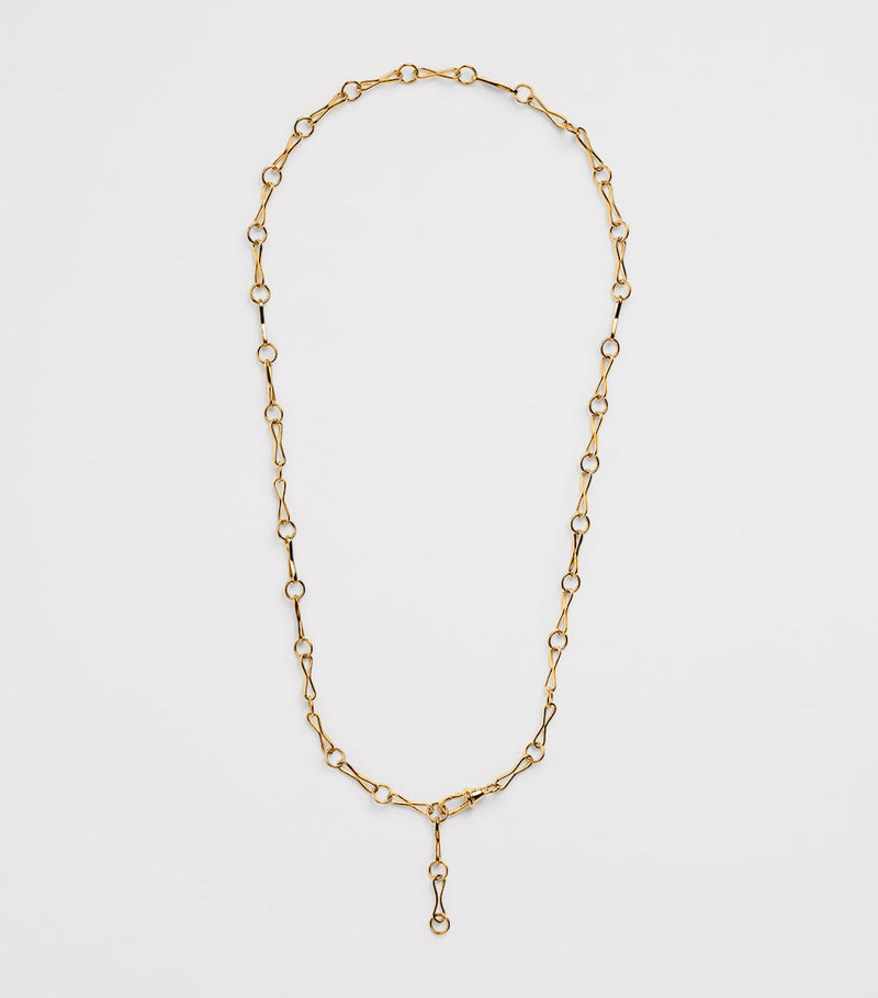 Azlee yellow gold chain necklace large motif, imported from the UK