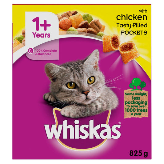 Whiskas 1+ Chicken Complete Adult Dry Cat Food 800g