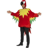 Smiffys red parrot costume with winged tabard and hood, UK version