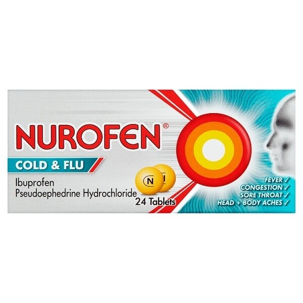 Nurofen Cold & Flu Relief Ibuprofen Decongestion Tablets 24s GOODS Superdrug   