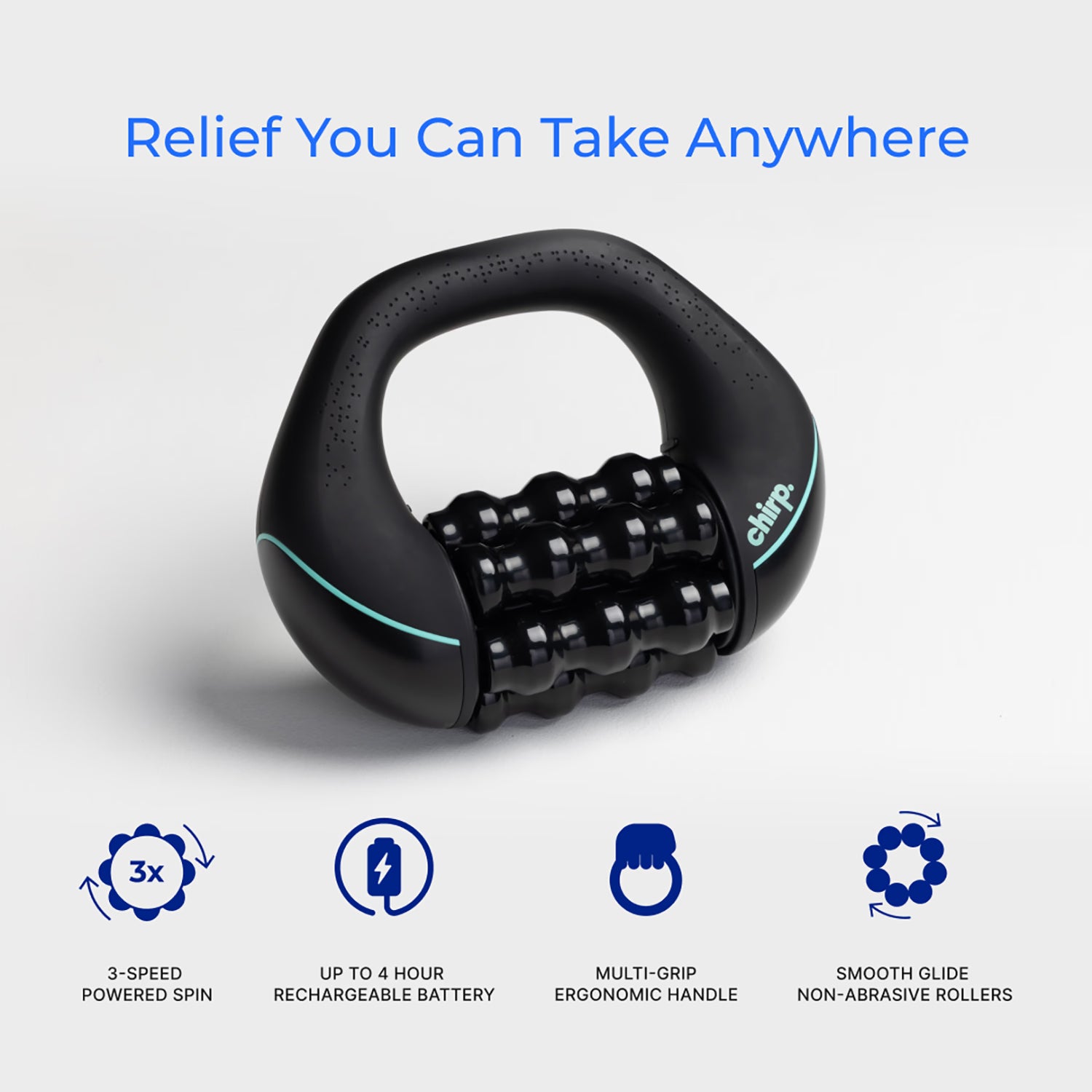 Chirp RPM Mini compact rolling massager, imported from the UK