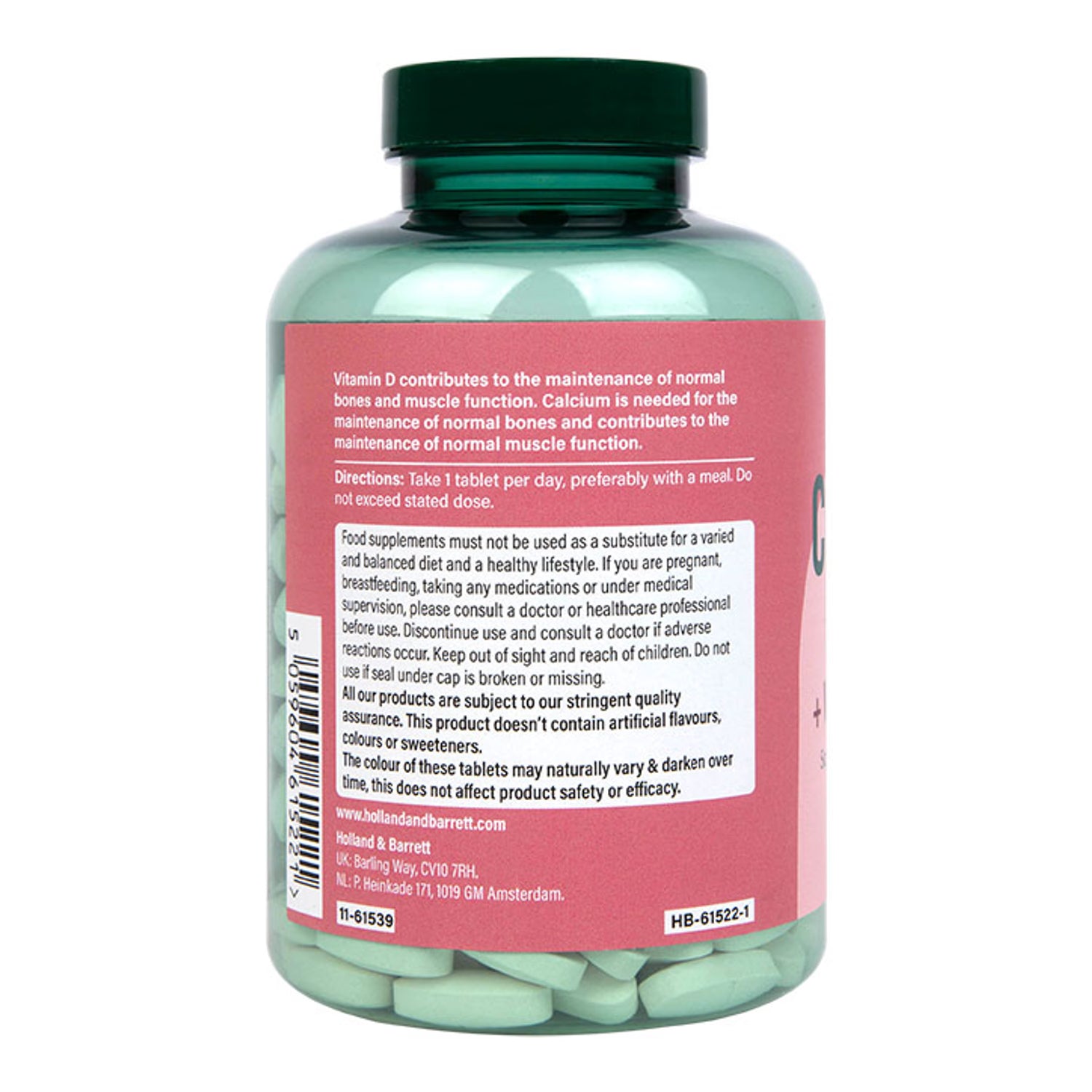 Holland & Barrett Calcium Vitamin D Tablets 240 Pack, UK version